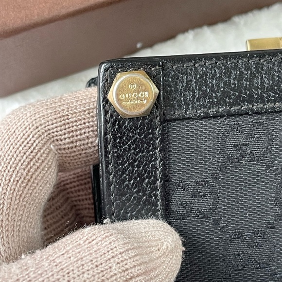 GUCCI GG compact  FRENCH canvas/leather wallet - Picture 10 of 17